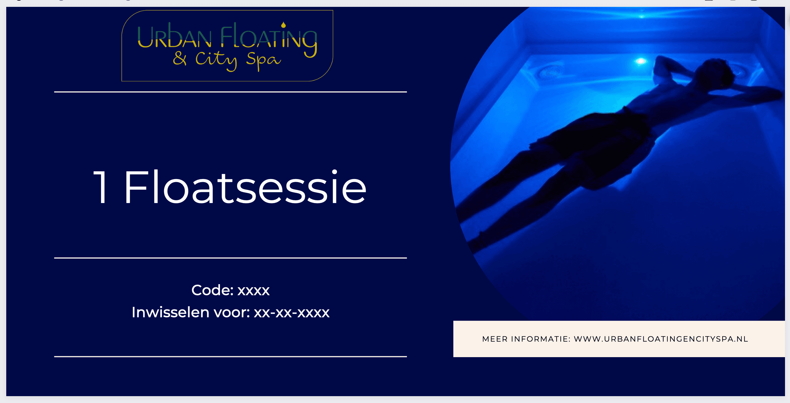 Dubbele Floatsessie (voor 2 personen) Urban Floating & City Spa