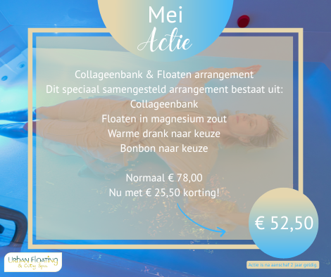 Totale ontspanning voor lichaam en geest. Gun jezelf de ultieme wellness-ervaring met ons speciaal samengestelde Collageenbank & Floaten arrangement.
