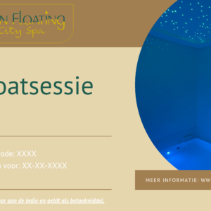 Cadeaubon voor 1x floaten bij Urban Floating & City Spa in Alkmaar.